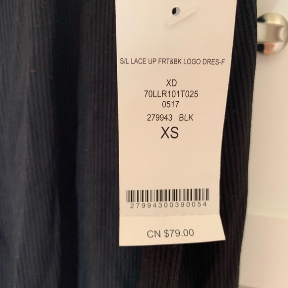 NWT Black Bebe mini lace up front and back dress size XS - Picture 3 of 6